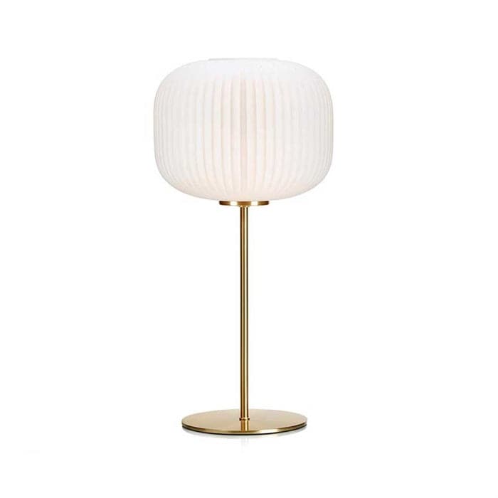 Bordlampe Sober i Messing / Hvid