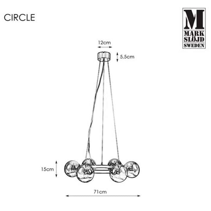 Loftlampe Circle Messing / Smoked
