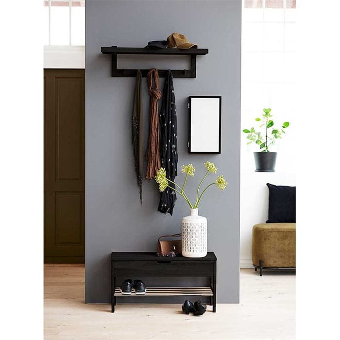 Uno Nøgleskab 45 cm massiv eg - Sort