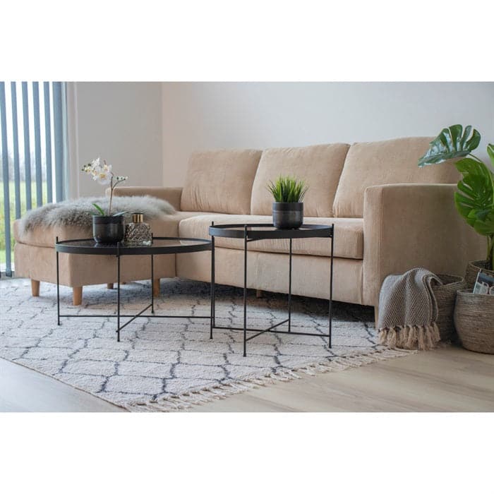 Rundt Sofabord model Venezia Ø48 cm - sort