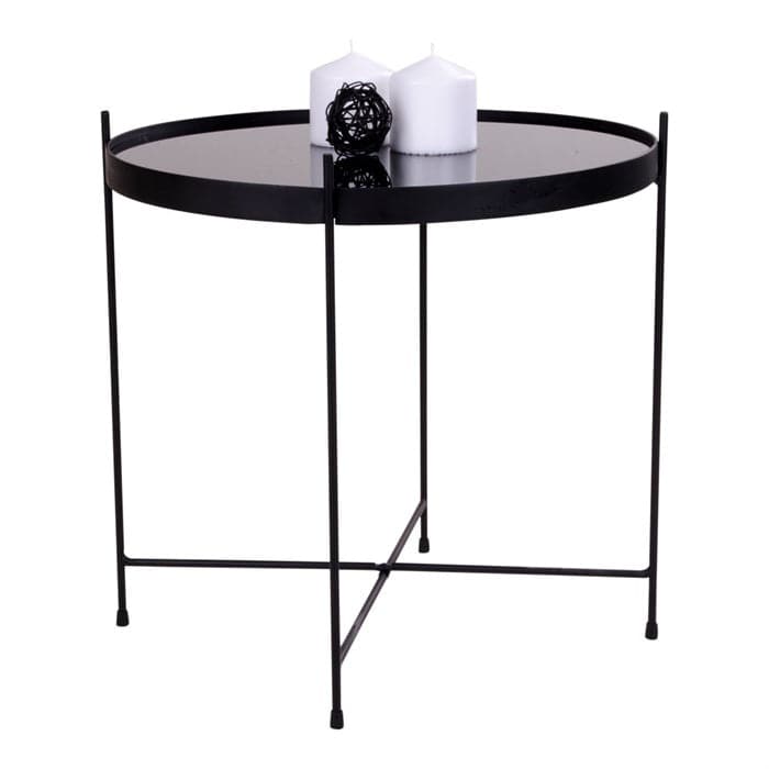 Rundt Sofabord model Venezia Ø48 cm - sort