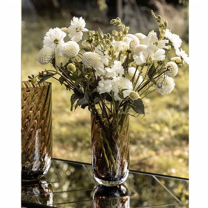 Meadow Swirl Cylinder Vase - Medium Topaz
