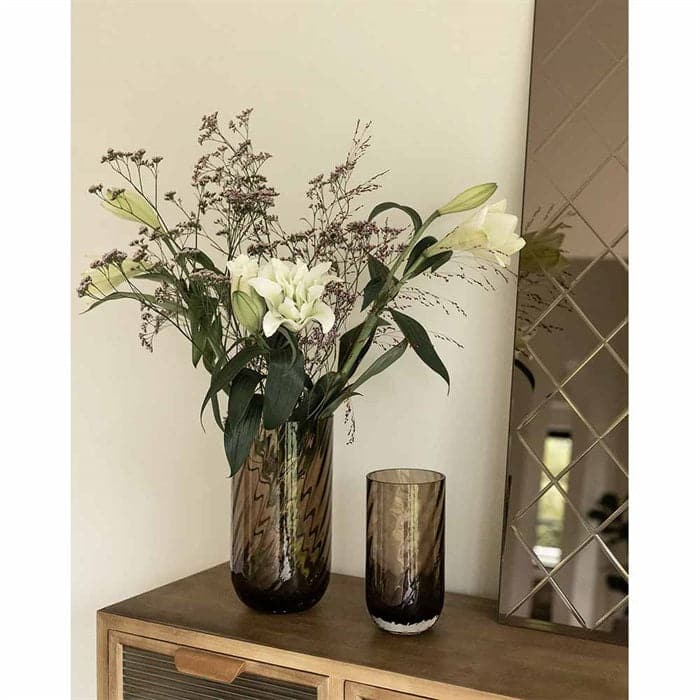 Meadow Swirl Cylinder Vase - Medium Topaz