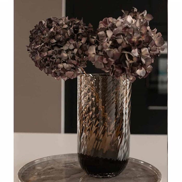 Meadow Swirl Cylinder Vase - Medium Topaz