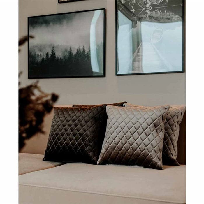 Daytona Pude Square - Silver/Brown 45x45