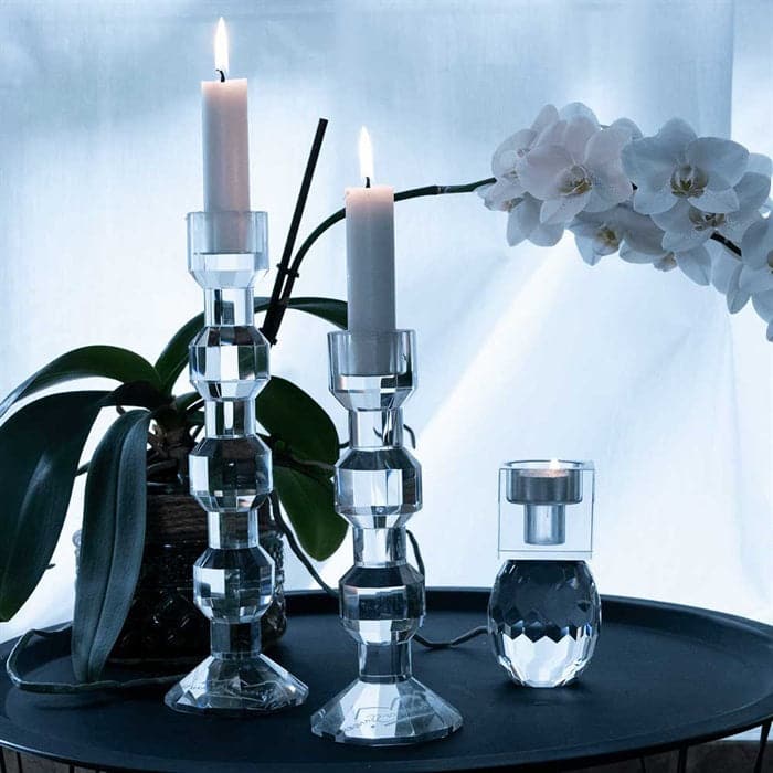Lysestage Bellis krystalglas - klar