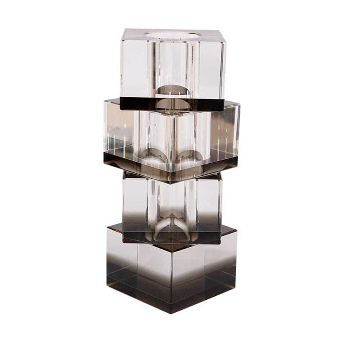 Flora vase 20 cm krystalglas - sort