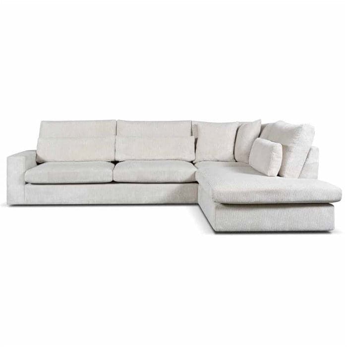 Anna sofa med open-end højre -beige fløjl
