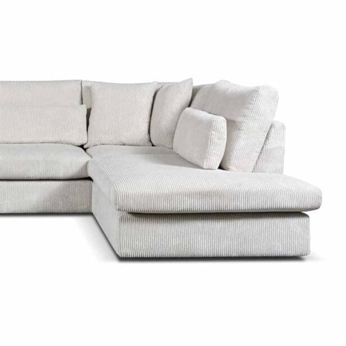 Anna sofa med open-end højre -beige fløjl