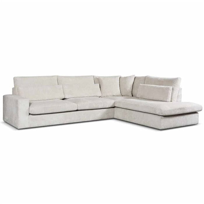 Anna sofa med open-end højre -beige fløjl