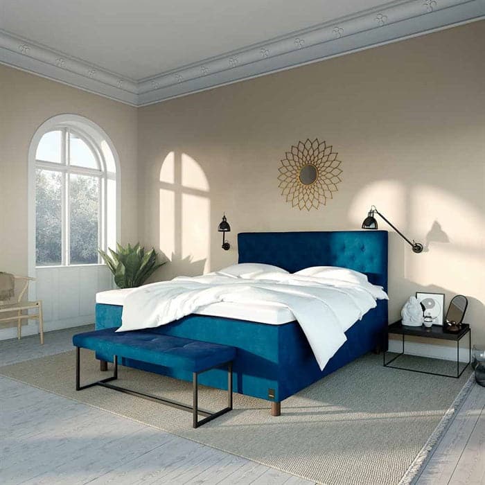 Full Cover Kontinental Velour Blå Karma Beds