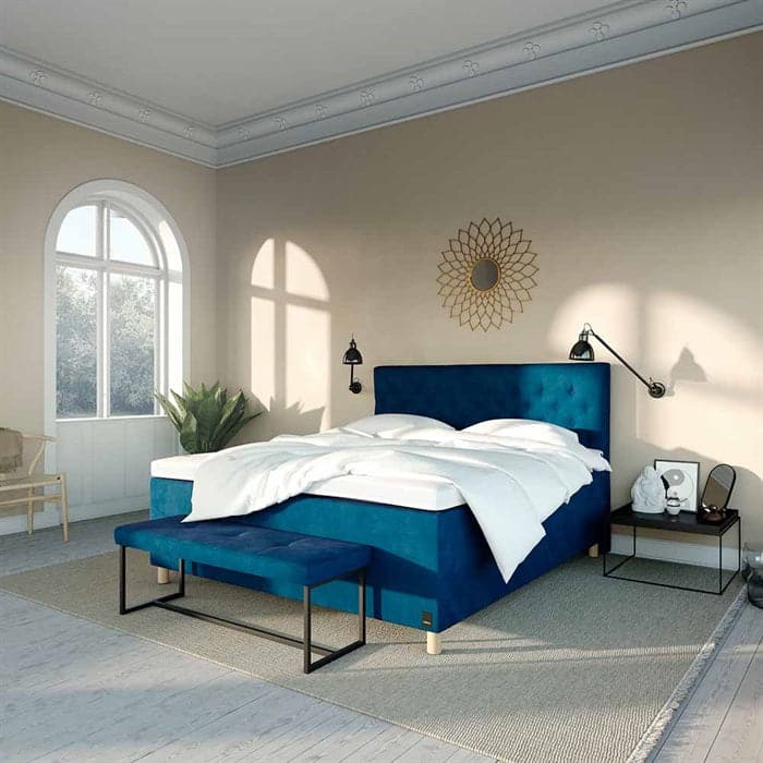 Full Cover Kontinental Velour Blå Karma Beds