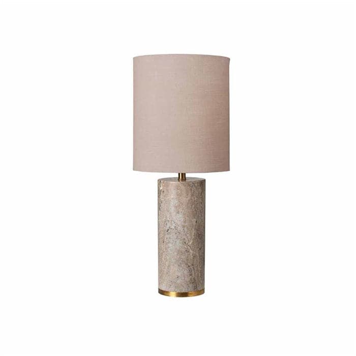 Ella Mable Bordlampe i Beige marmor m. Des skærm