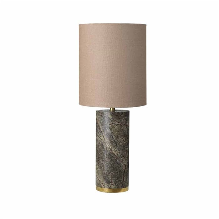 Ella Mable Bordlampe i Grøn Marmor m. Tau skærm