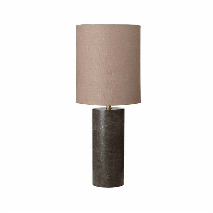 Ella Toffee Bordlampe i Sort Marmor m. Tau skærm