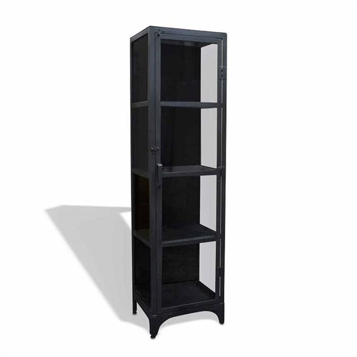 Factoria Vitrineskab 185 cm / single i metal med glaslåger
