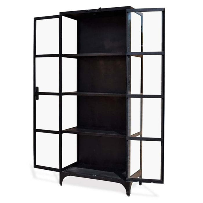 Factoria Vitrineskab 180 cm i metal med glaslåger