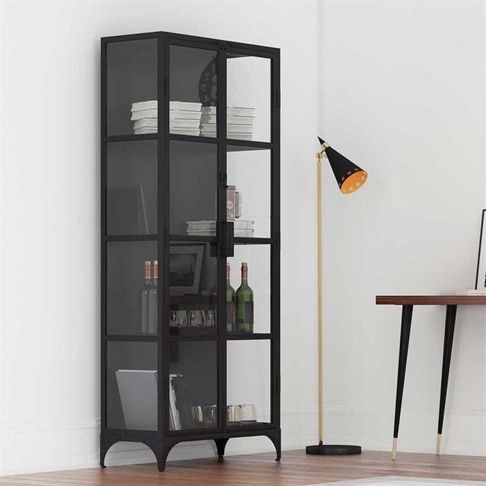 Factoria Vitrineskab 185 cm i metal med glaslåger