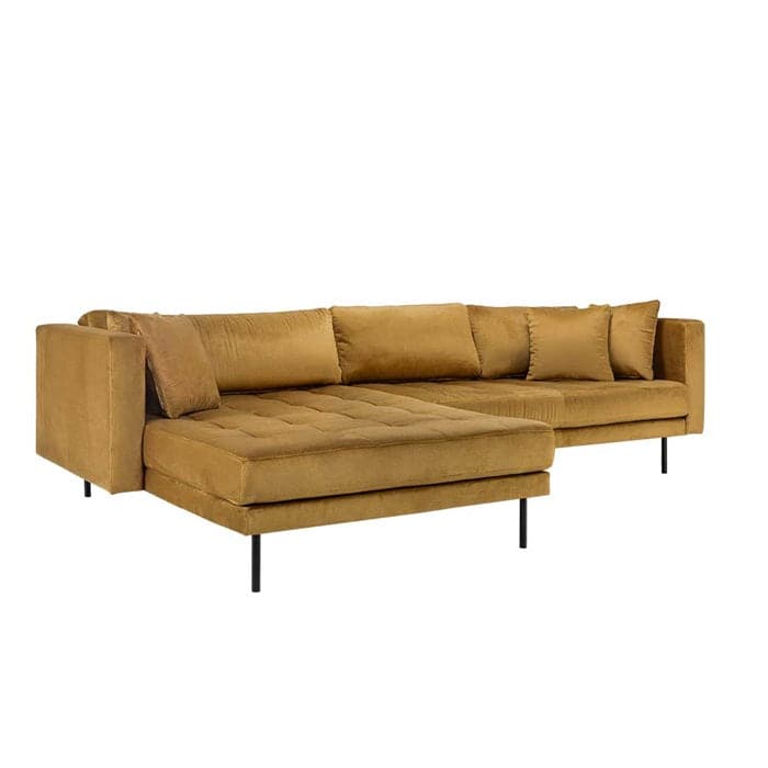 Matteo 3 personers sofa med (vendbar) Chaiselong Venstre - Gul Velour