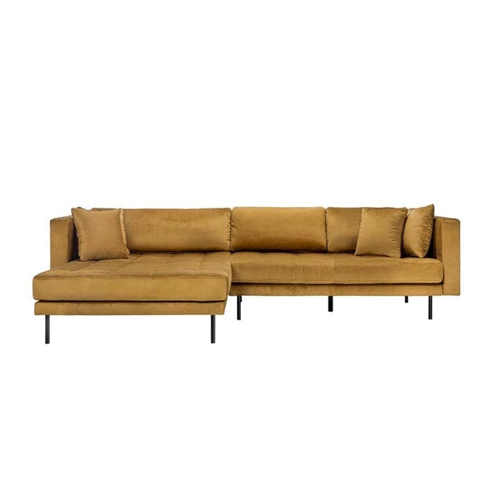 Matteo 3 personers sofa med (vendbar) Chaiselong Venstre - Gul Velour