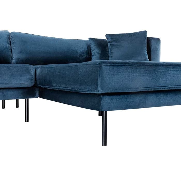 Matteo 3 personers sofa med (vendbar) Chaiselong højre - Blå Velour