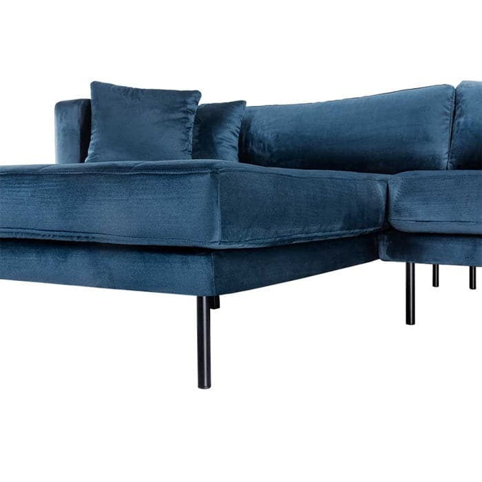 Matteo 3 personers sofa med (vendbar) Chaiselong venstre - Blå Velour
