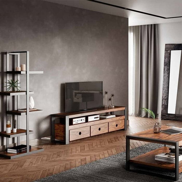 TV-Bord Loft 155 cm i massiv Rosentræ