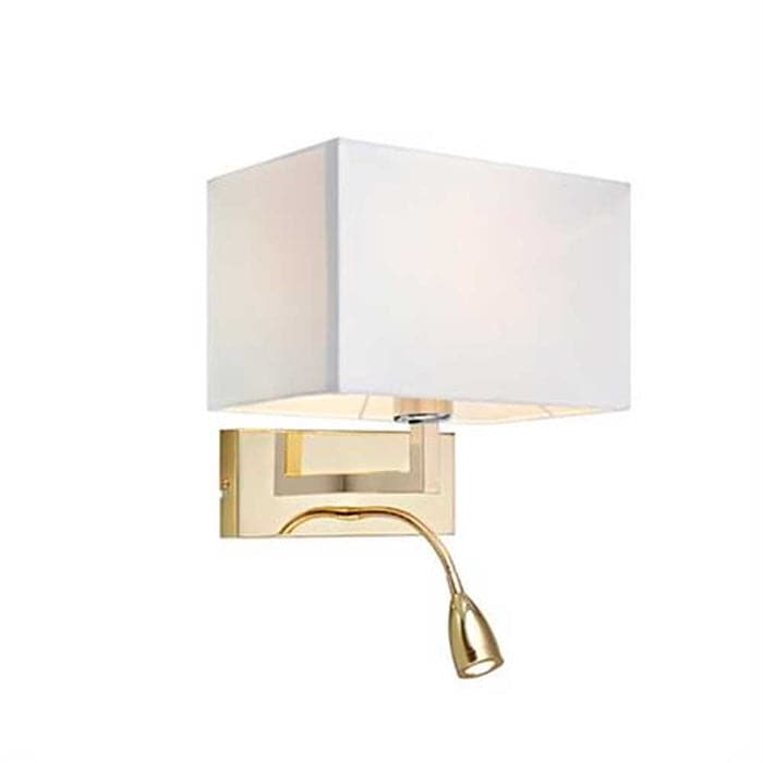 Bordlampe Savoy i Messing / Hvid