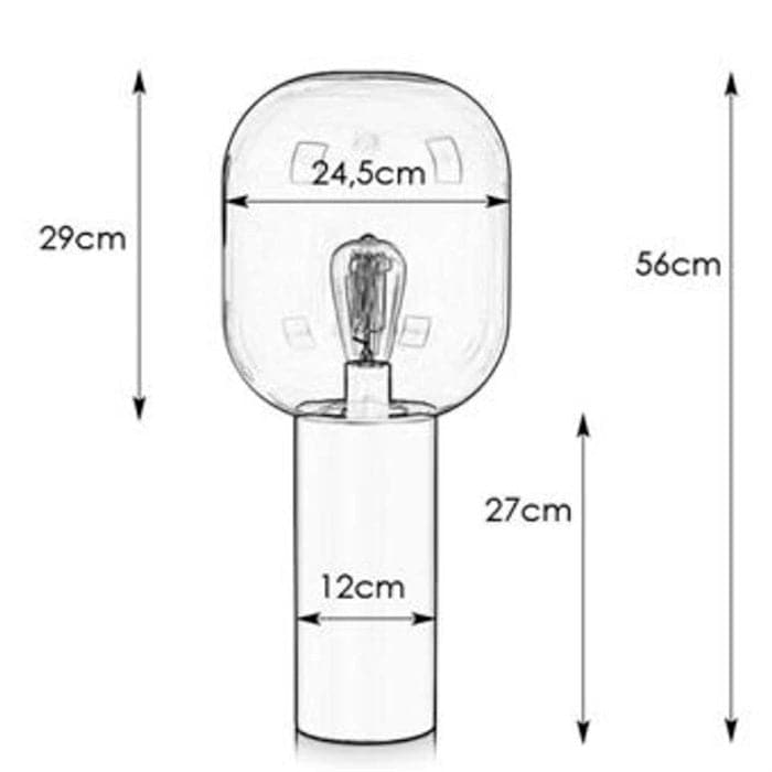 Bordlampe Brooklyn i Metal og Glas - 56 cm