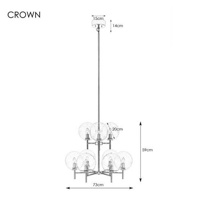 Loftlampe Crown Sort