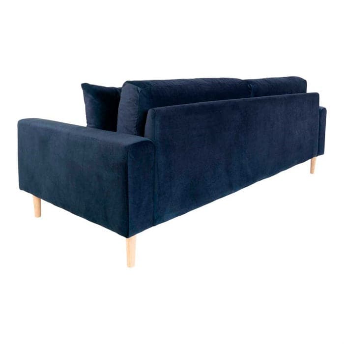 Lido 3-personers Sofa - Mørkeblå Velour, Bagfra