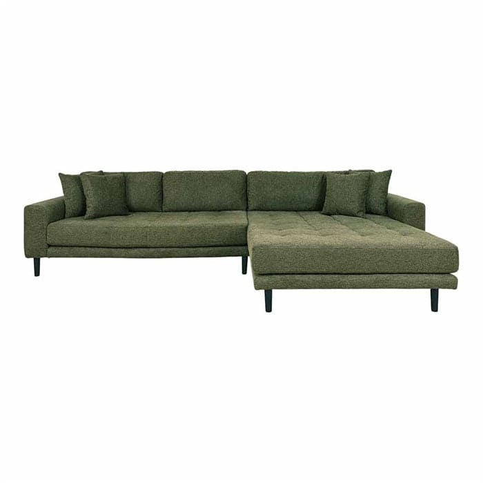 Lido 3-personers sofa med chaiselong højre - Olivengrøn