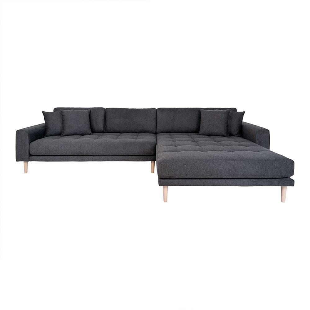 Lido 3-personers sofa med chaiselong højre - Møkegrå