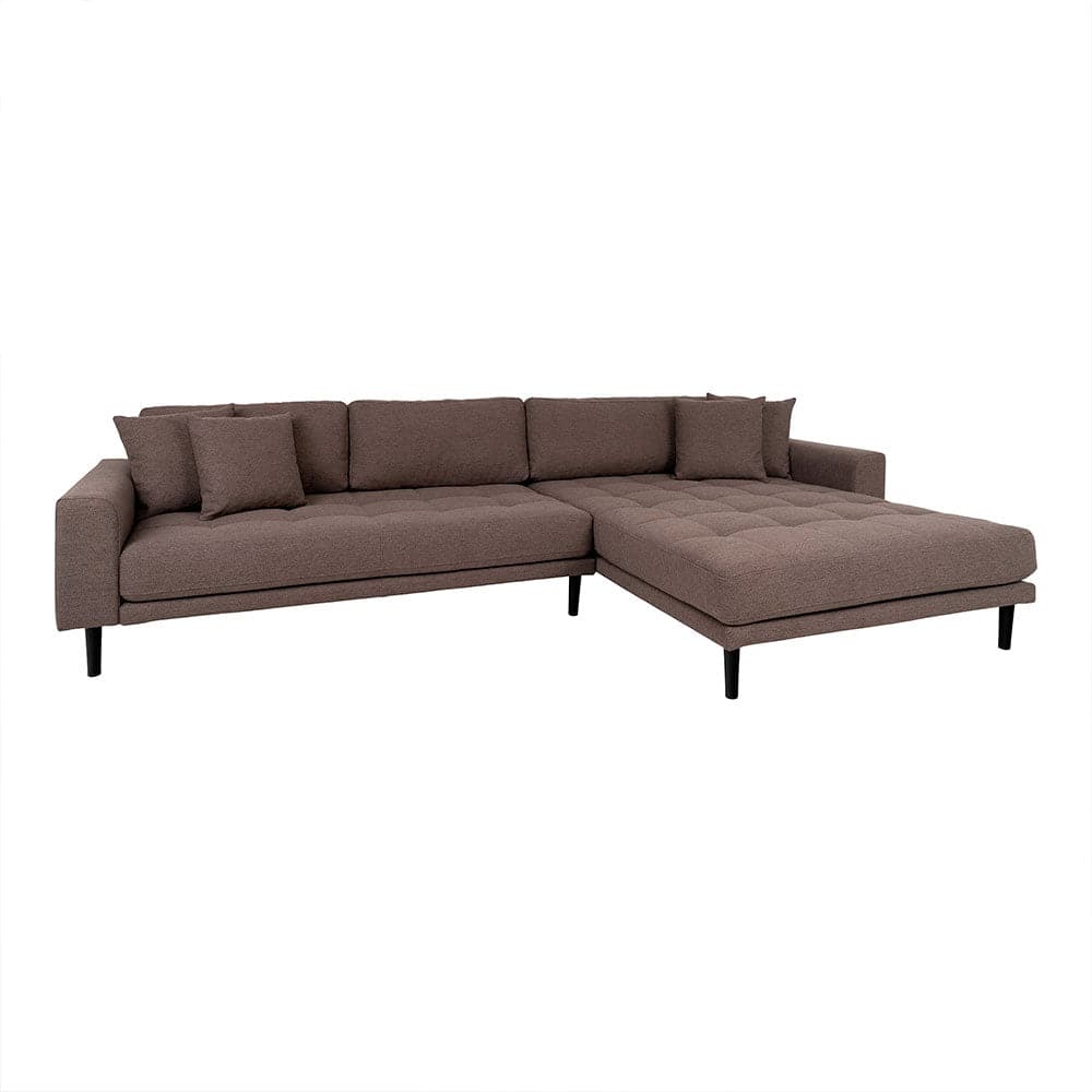 Lido 3-personers sofa med chaiselong højre - Brun