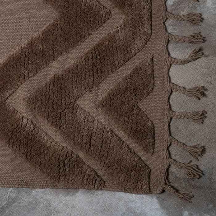 Bomuld Polyester Tæppe med mønster i Brun - 300x200 cm