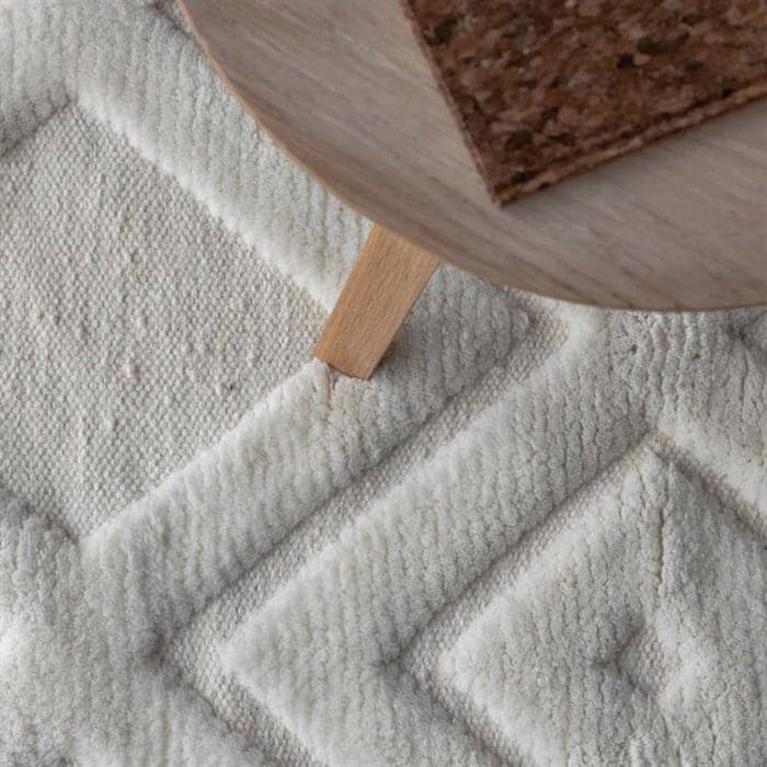 Bomuld Polyester Tæppe med mønster i Hvid - 400x300 cm