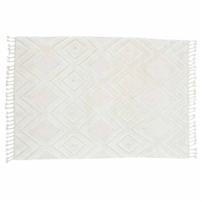 Bomuld Polyester Tæppe med mønster i Hvid - 400x300 cm