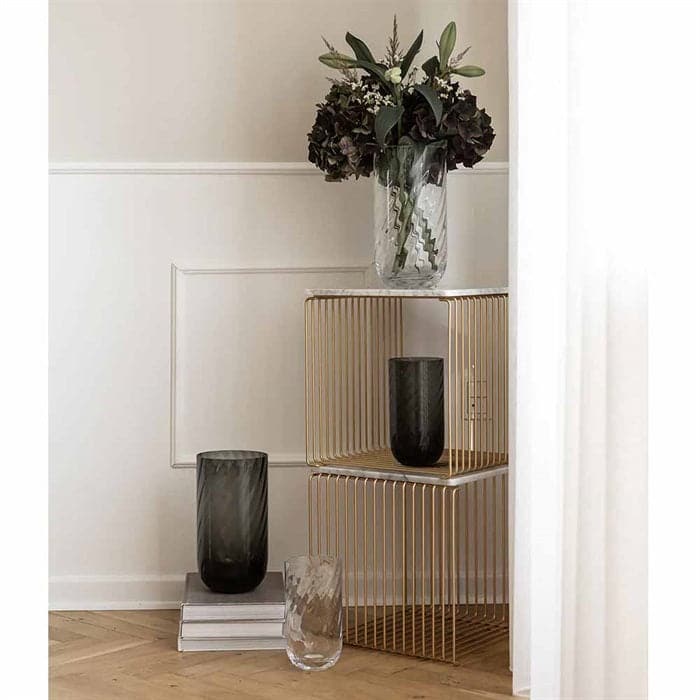 Meadow Swirl Cylinder Vase - Grey Small