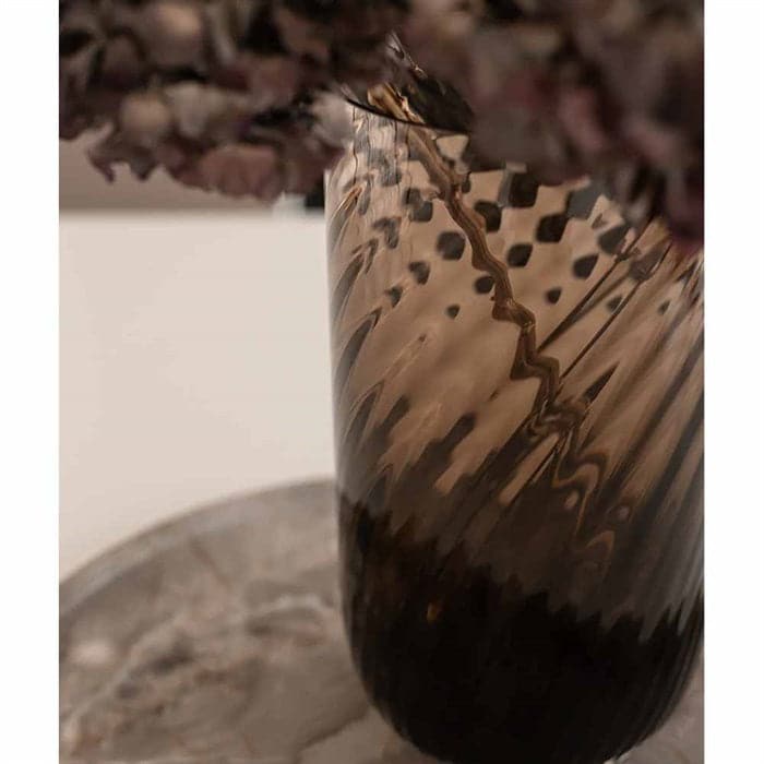 Meadow Swirl Cylinder Vase - Medium Topaz