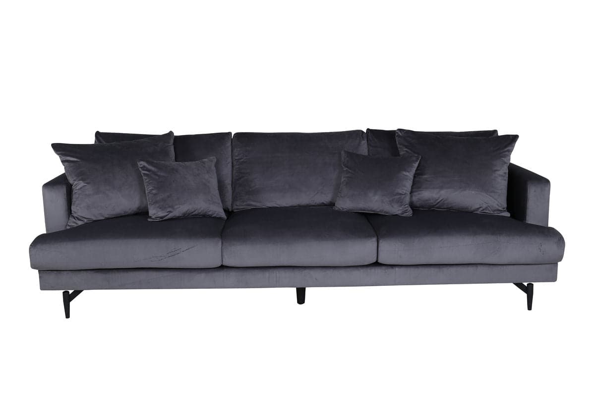 Sofia 3. personers Sofa -Mørkegrå Velour