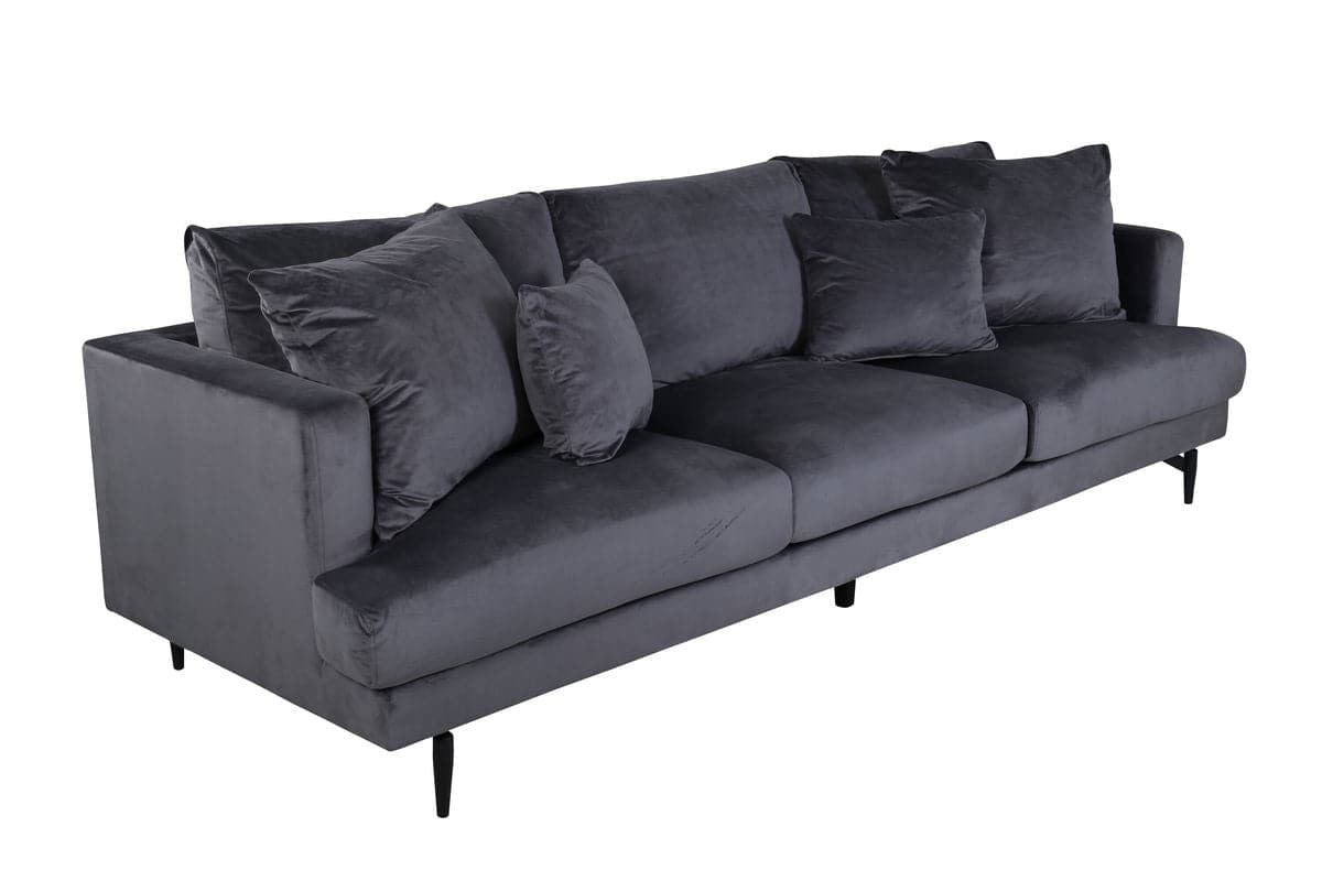 Sofia 3. personers Sofa -Mørkegrå Velour