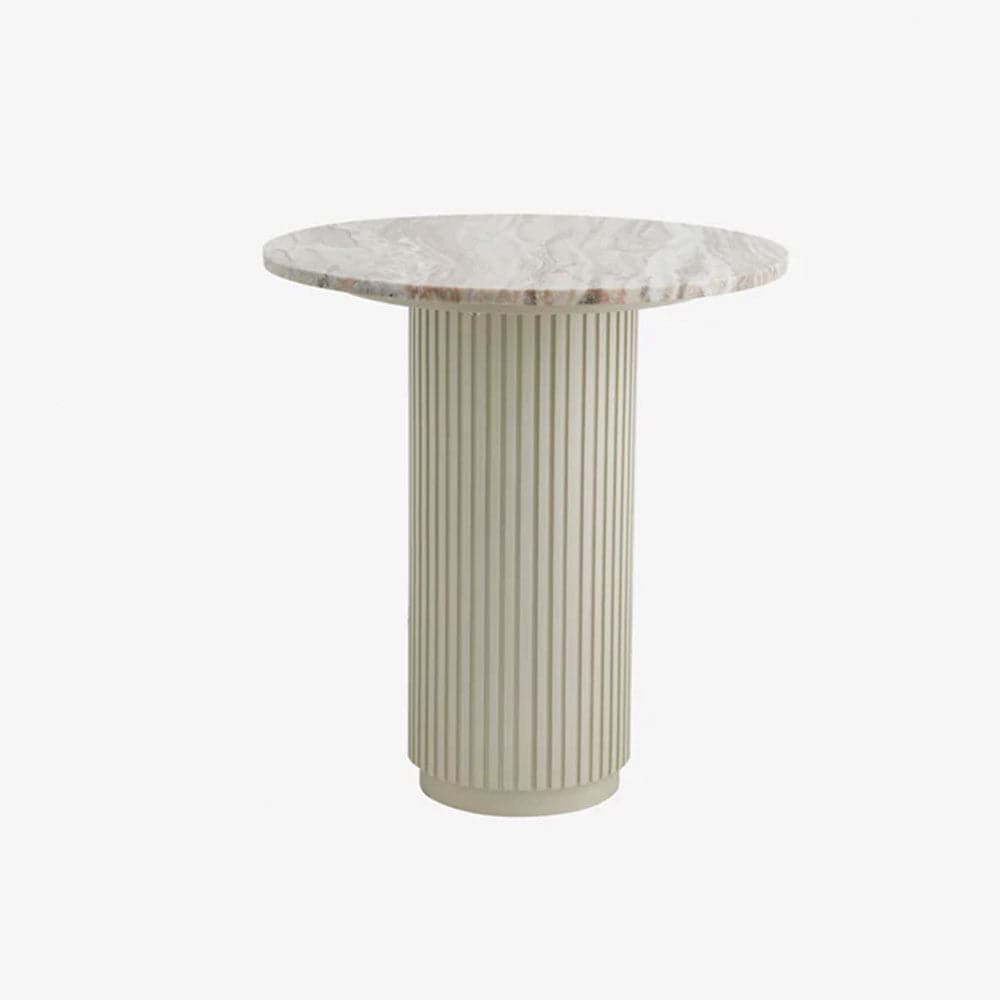 Erie Rundt Cafebord Ø70 - Beige marmor