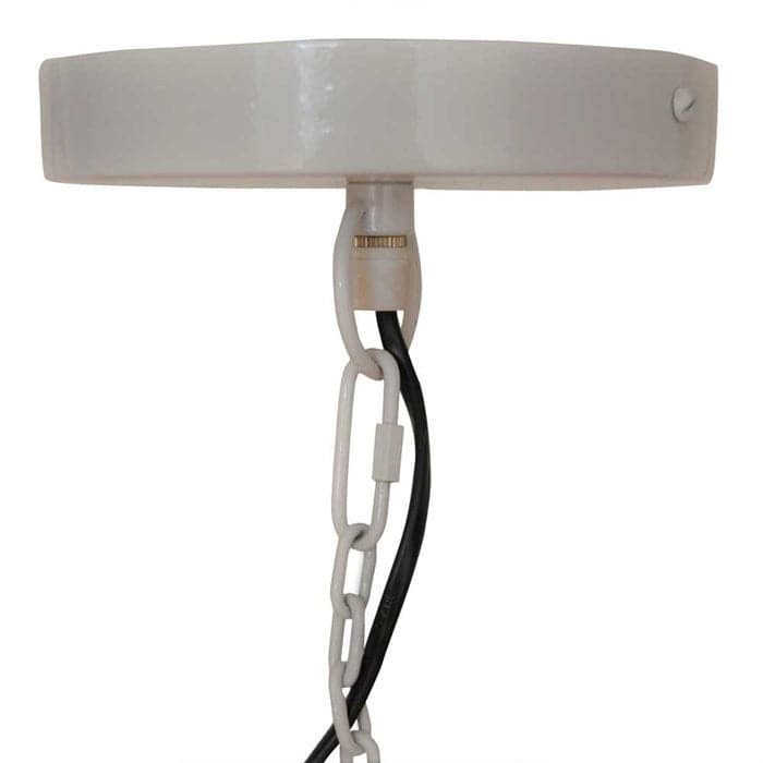Loftpendel i Rustik Stil - Hvid og Sølv Ø50 cm