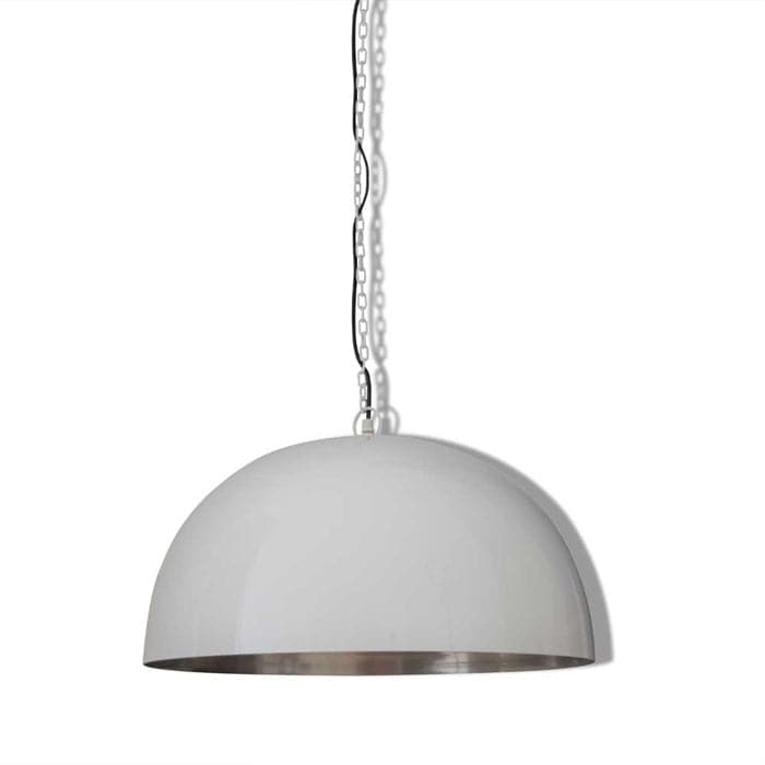 Loftpendel i Rustik Stil - Hvid og Sølv Ø50 cm
