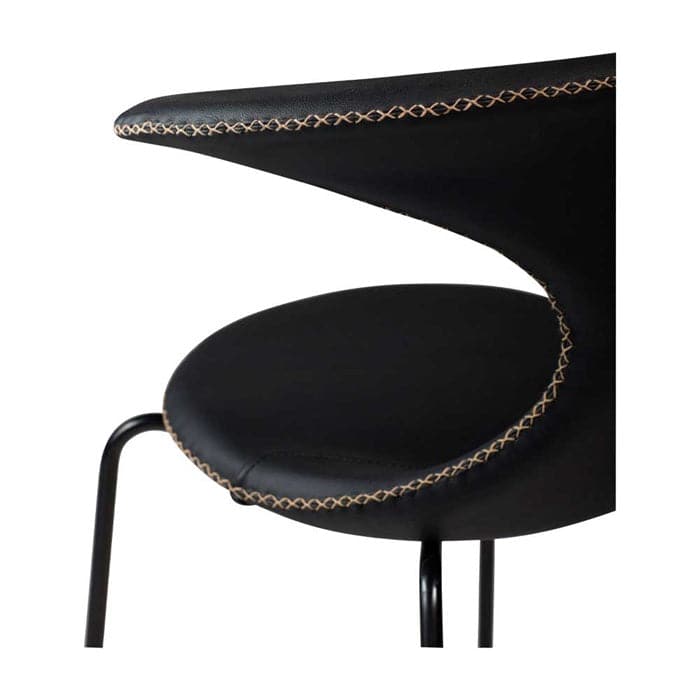 Flair Spisebordsstol i Sort Læder med Sorte Ben