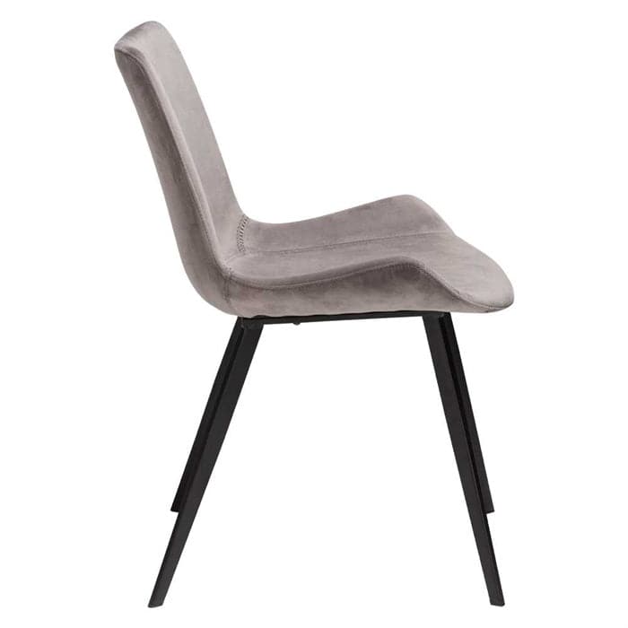 Hype spisebordsstol i aluminium velour - Fra siden