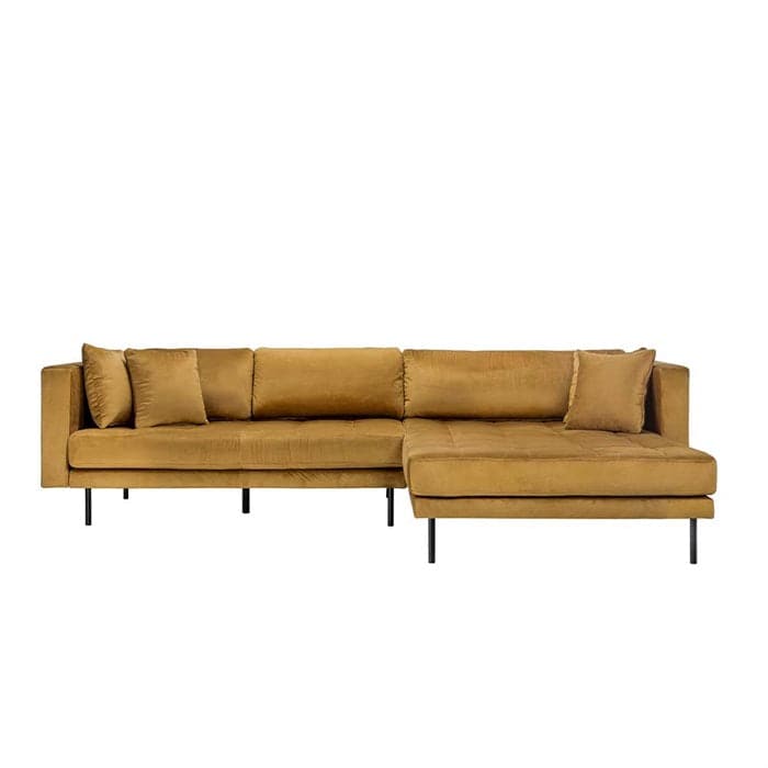 Matteo 3 personers sofa med (vendbar) Chaiselong højre - Gul Velour