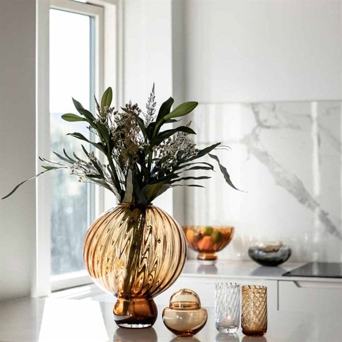 Meadow Swirl Vase - Large Amber