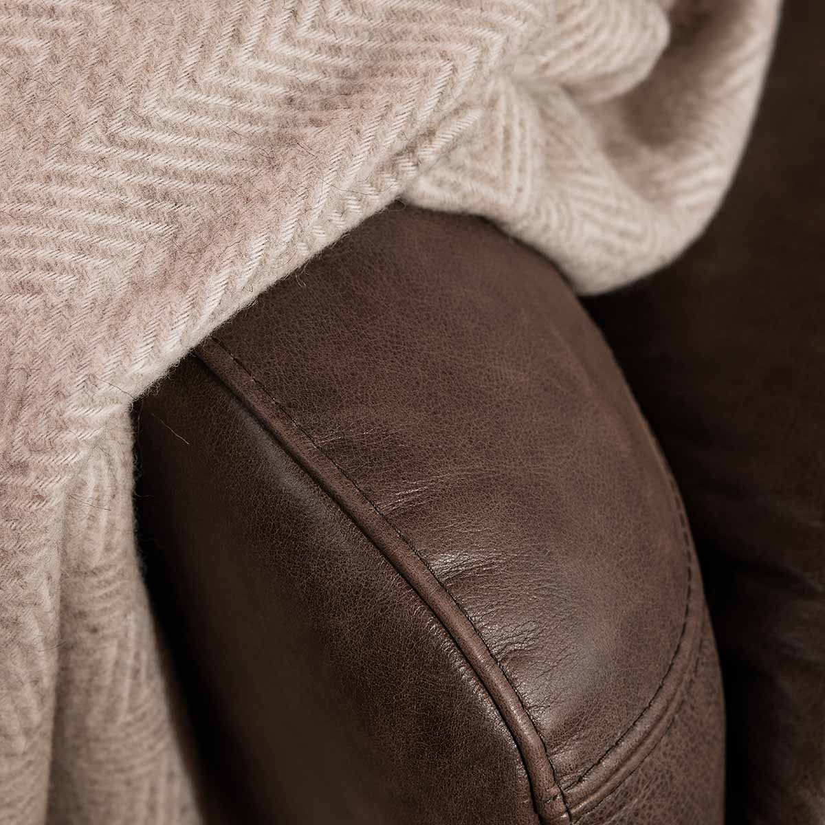 Shell lænestol med drej -Vintage brun læder