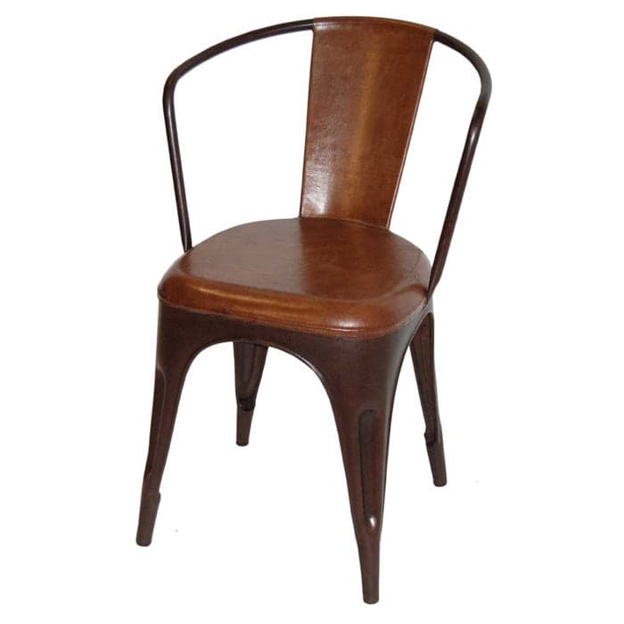 Spisebordsstol i Læder og Jern fra Trademark Living